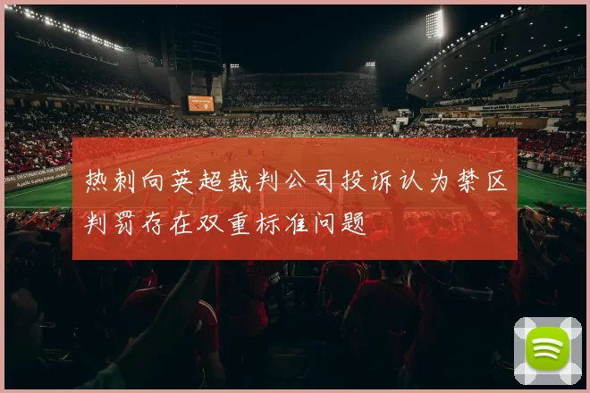 热刺向英超裁判公司投诉认为禁区判罚存在双重标准问题